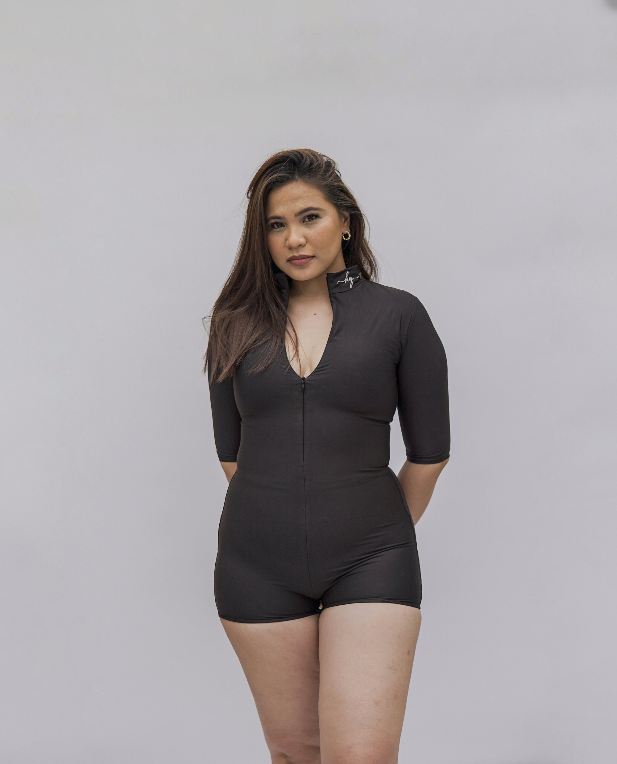 Half Sleeve Shapewear Swimsuit with Shorts