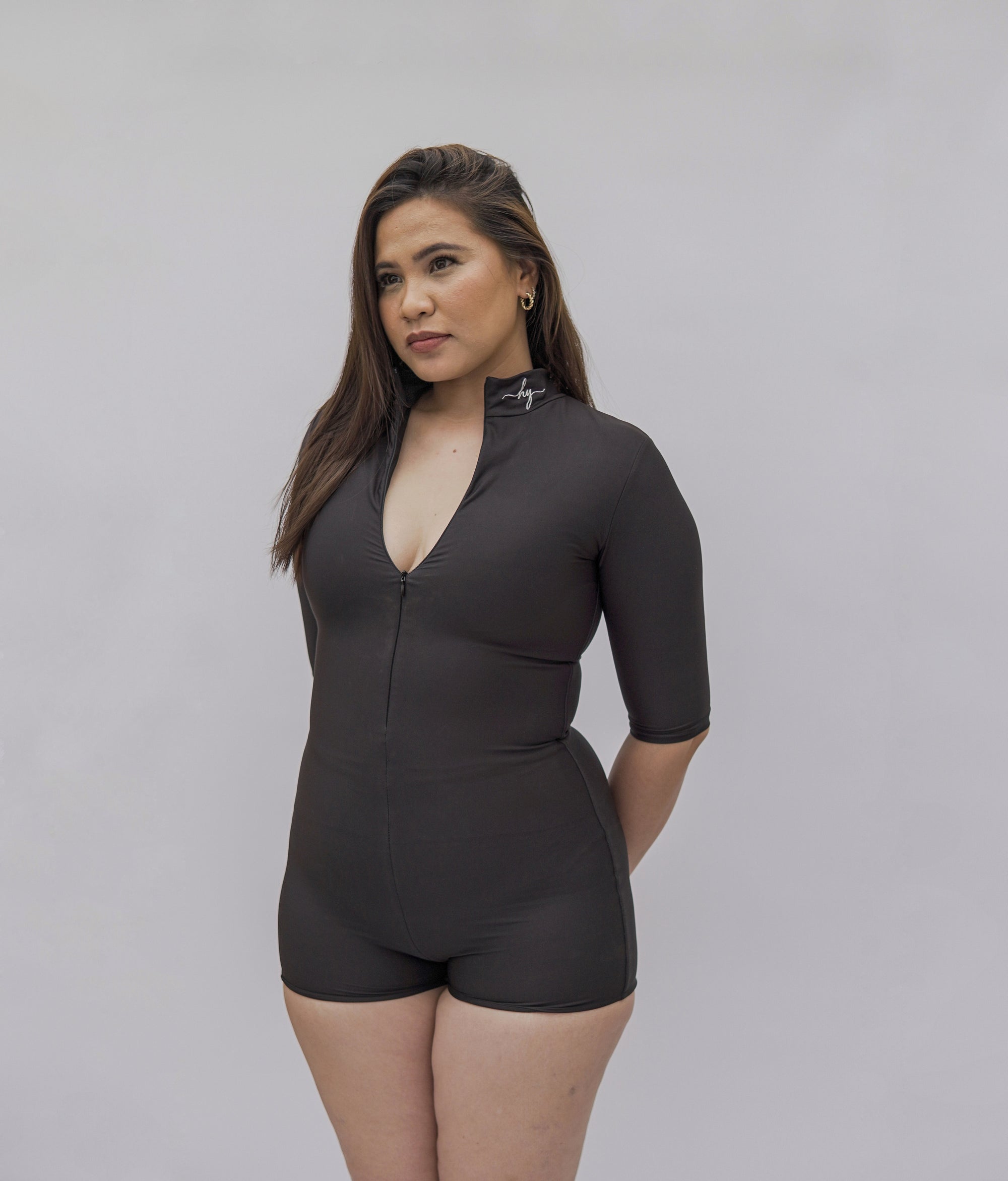 Half Sleeve Shapewear Swimsuit with Shorts