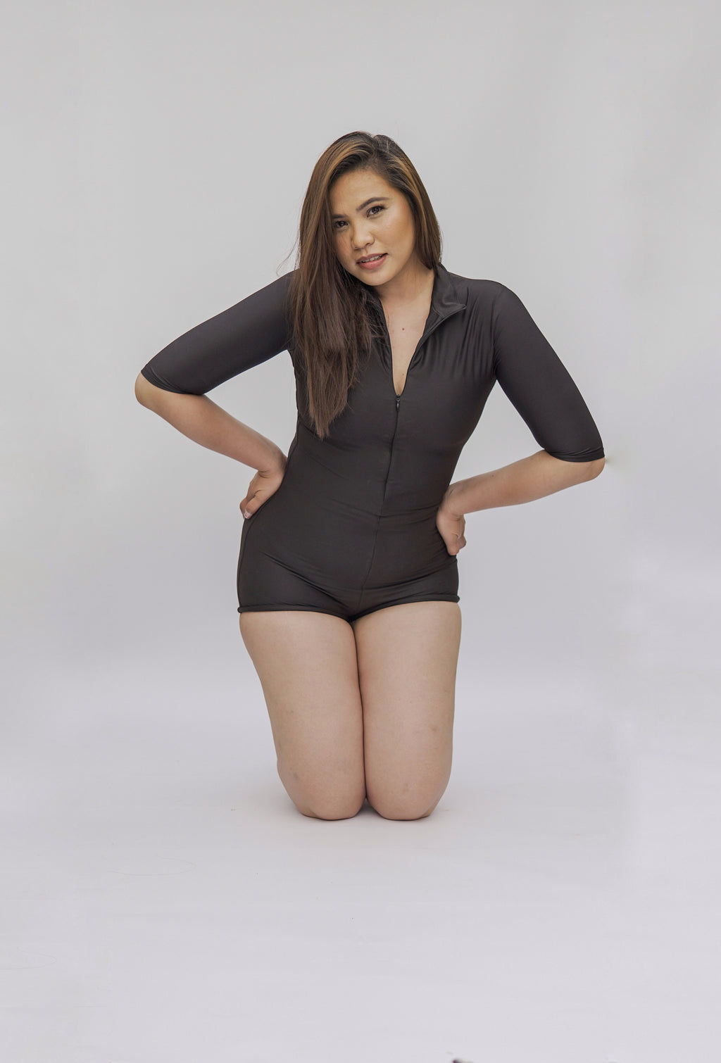 Half Sleeve Shapewear Swimsuit with Shorts
