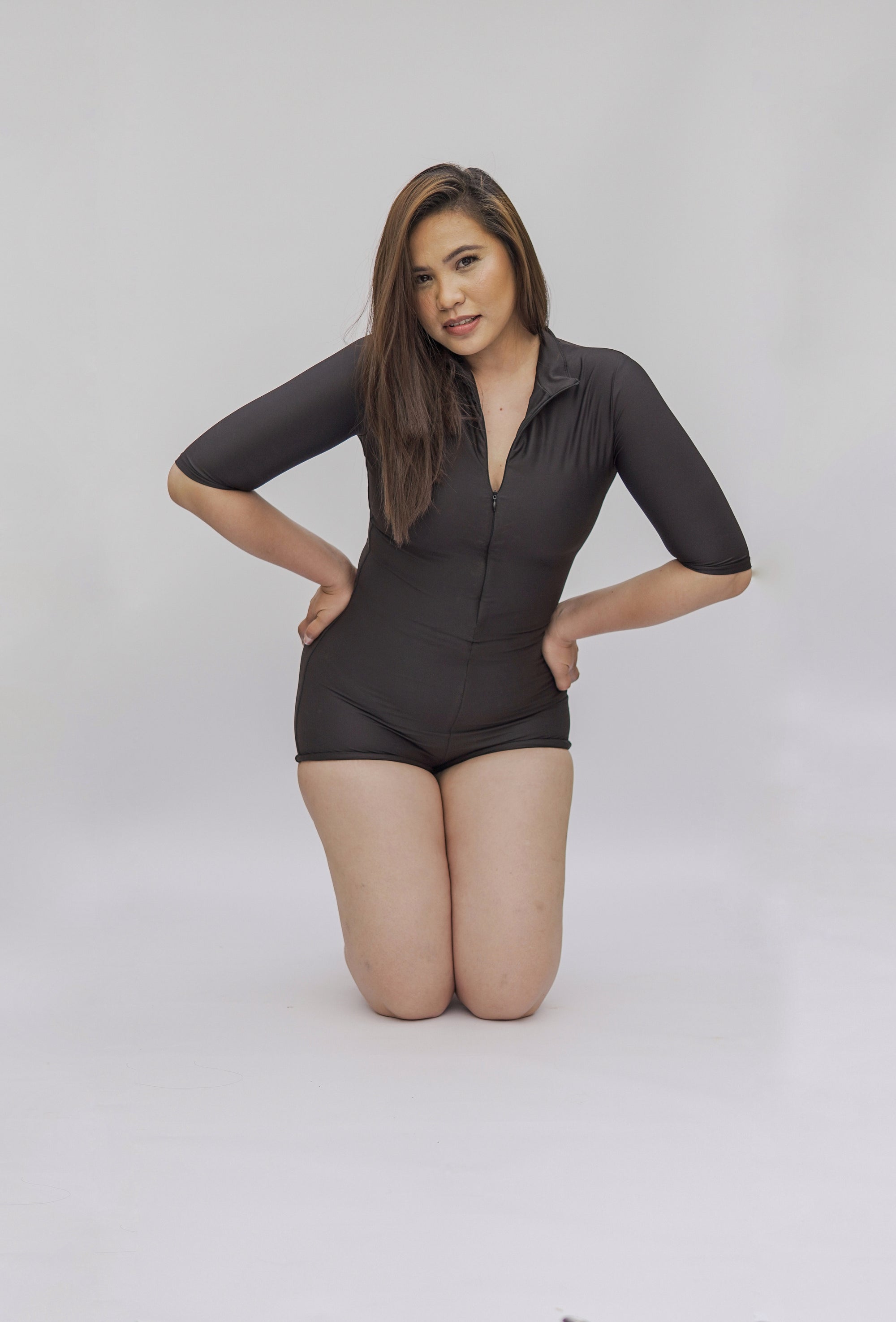 Half Sleeve Shapewear Swimsuit with Shorts
