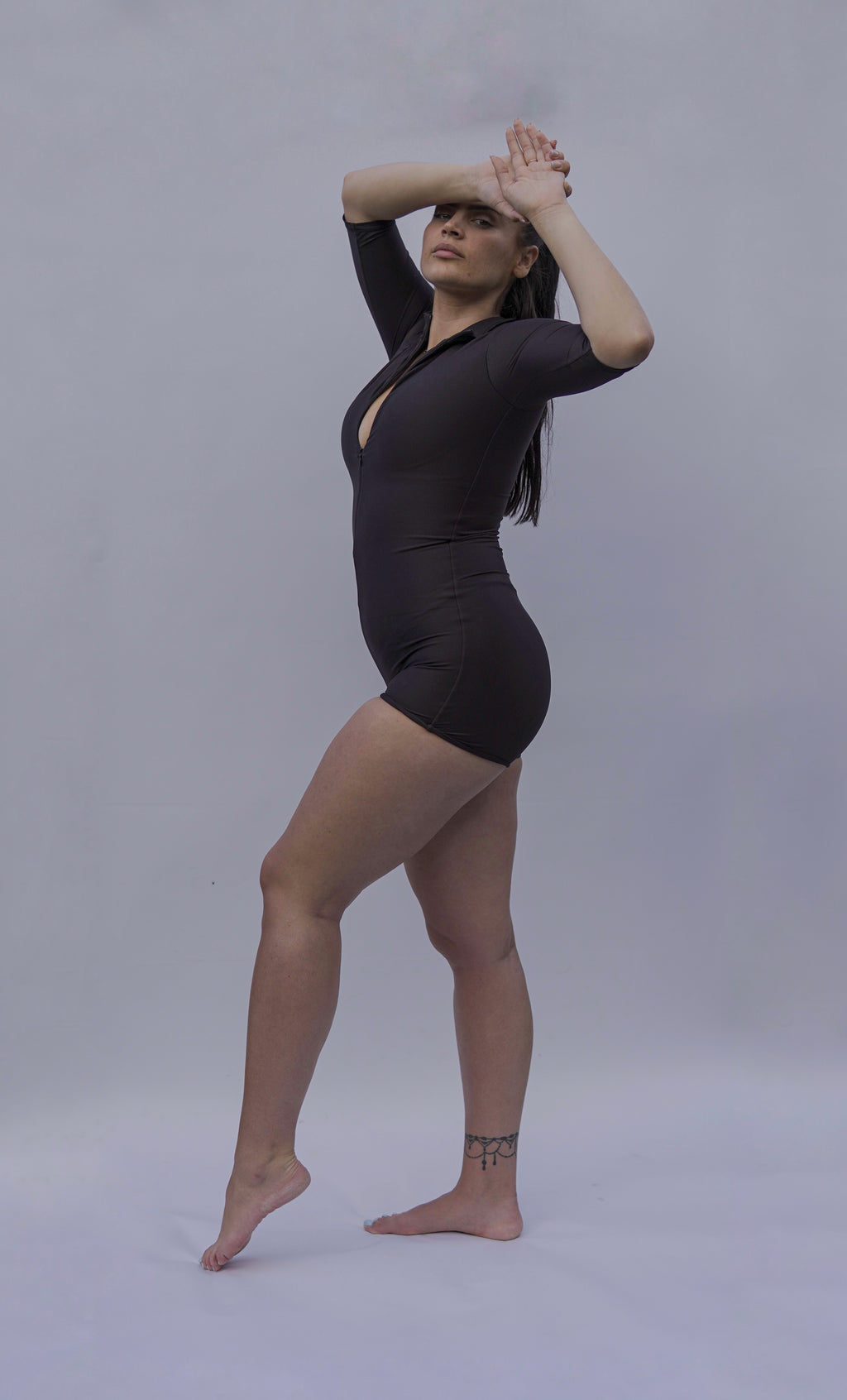 Half Sleeve Shapewear Swimsuit with Shorts