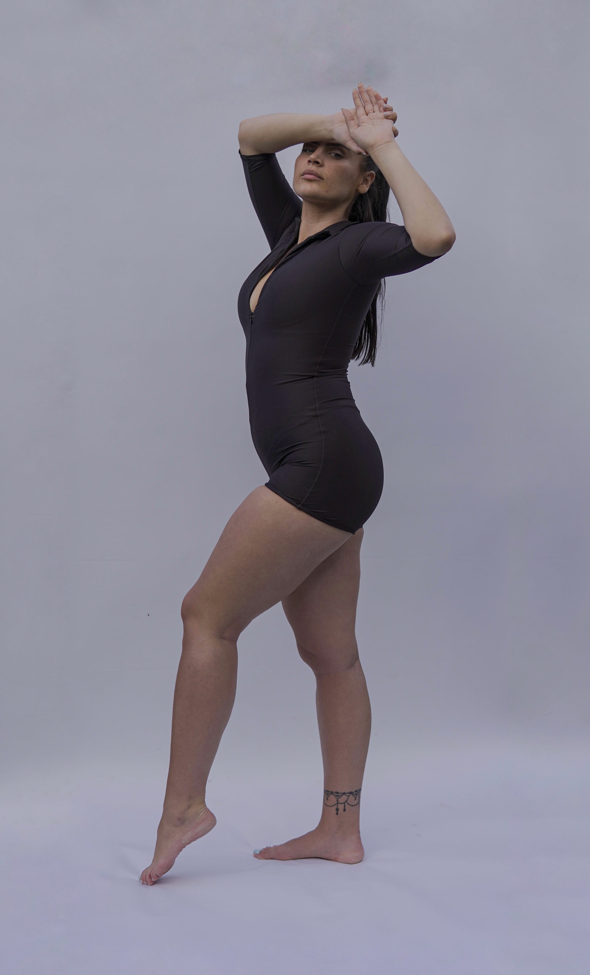 Half Sleeve Shapewear Swimsuit with Shorts